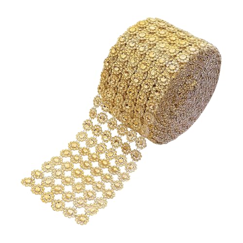 4,5 m 10 cm 6 Reihen Harz Blume Strass Band Kunststoff Strass Wrap Trim Bling Diamant Band Rolle Funkelnde Strass Mesh Band Dekorative Kristall Band für DIY Handwerk von FSSTUD