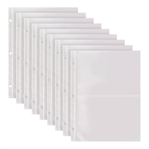 40 Stück A5 Binder Fotoeinlagen 3 Ringbuch Fototaschen Doppelseitige Fotohüllen Fotoalbum Nachfüllseiten Klare Fotoschutzhüllen Bilderkartenbinder Hüllen für Postkarten 8,9 x 12,7 cm von FSSTUD