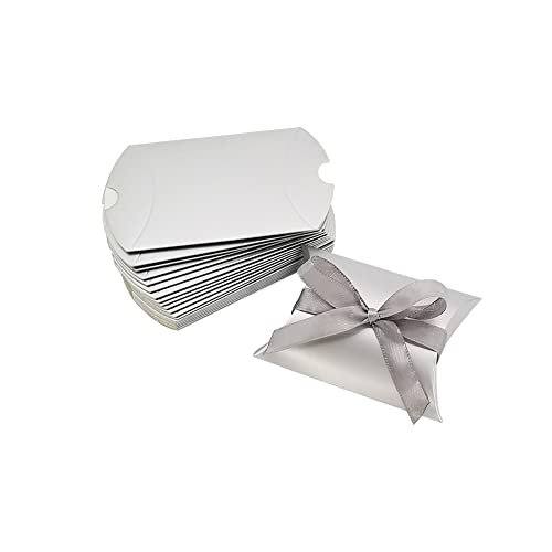 FSSTUD 50 Stück Klein Geschenkschachtel Hochzeit Süßigkeiten Schachtel Bonbon Verpackung Boxen Pralinenschachtel Geburtstag Party Schachtel Schmuck Boxen Silber von FSSTUD