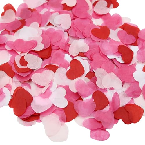 6000 Stück Valentinstag Konfetti Herzförmiges Papierkonfetti Mehrfarbiges Papierkonfetti Romantische Party Konfetti Seidenpapier Konfetti für Luftballons Hochzeit Urlaub A von FSSTUD