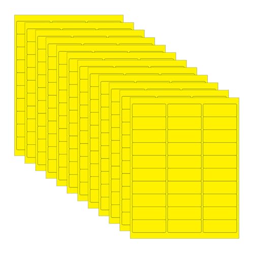 720 Stück 67 x 25 mm Neonfarbene Etiketten-Aufkleber, fluoreszierende Farbe, Papier-Etiketten, selbstklebende Adress-Etiketten, bedruckbar, rechteckig, für Umschläge, Pakete, Gelb 720 Stück 67 x 25 mm Neonfarbene Etiketten-Aufkleber, fluoreszierende Farbe, Papier-Etiketten, selbstklebende Adress-Etiketten, bedruckbar, rechteckig, für Umschläge, Pakete, Gelb von FSSTUD