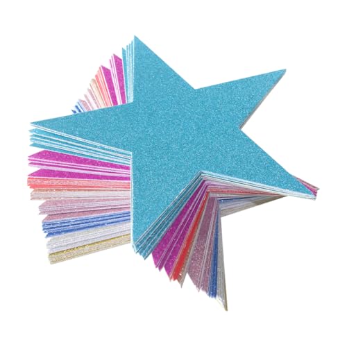 80 Stück große Sternausschnitte Glitzer Papier Sterne Pinnwand Ausschnitte Dekorative Papierausschnitte Stern Pappausschnitte Stern Papier Konfetti für Party von FSSTUD