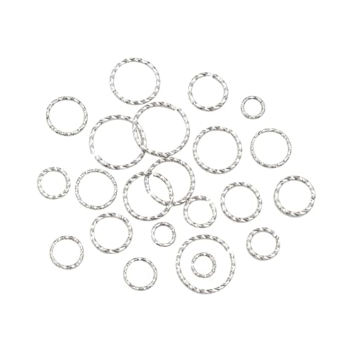 90 Stück gedrehte, offene Binderinge-Set, verschiedene Größen, Binderinge, DIY-Schmuckherstellung, O-Ring, winziger Metall-Halskettenring, Edelstahl-Armbandverbinder für Ohrringe, Schlüsselanhänger 90 Stück gedrehte, offene Binderinge-Set, verschiedene Größen, Binderinge, DIY-Schmuckherstellung, O-Ring, winziger Metall-Halskettenring, Edelstahl-Armbandverbinder für Ohrringe, Schlüsselanhänger von FSSTUD