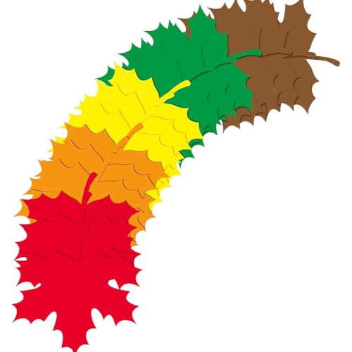 FSSTUD 100 Stück 10 cm Ahornblatt-Papierausschnitte, Herbstblätter, Blattform, gestanztes Papier, große Blätter, ausgeschnittene Karten, künstliche Herbstblätter für Schule, Pinnwand von FSSTUD