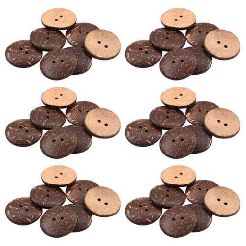 FSSTUD 100 Stück 20 mm Kokosnussschalen-Nähknöpfe aus Holz, Häkelknöpfe aus Holz, 2 Löcher, Ersatz-Kleidungsknöpfe, kleine Scrapbooking-Knöpfe für Dekorationen von FSSTUD