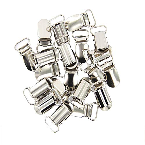 FSSTUD 20 Stück Metall Hosenträger Clips Schnuller Clips Schnullerkettenclips Strumpfhalter Clips 15mm von FSSTUD