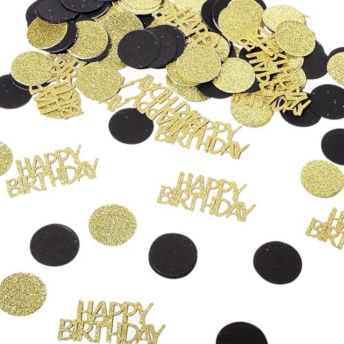 FSSTUD 200 Stück Happy Birthday Konfetti Kleine Glitzer Konfetti Kreise Runde Tischstreusel Glänzend Tisch Streupunkt Geburtstag Party Pailletten Tischplatte Konfetti Dekor von FSSTUD