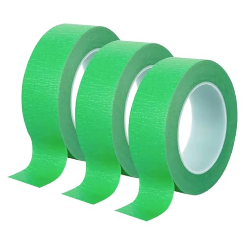 FSSTUD 3 Rollen 20 mm beschreibbares Abdeckband, grünes Malband, geringe Klebrigkeit, Bastelband, Künstler, Dekorierband, Malerpapierband, Modellbau-Klebeband von FSSTUD