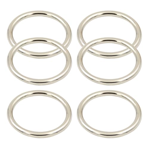 FSSTUD Metall-O-Ringe, kleine runde Ringschnallen, geschweißte Bastelringe, Mini-Mittelstück-Ringe, Kreis, Bastelschlaufen, Gepäckgurt-Ringe, Hardware für Tischdekorationen, 6 Stück, 50 mm von FSSTUD