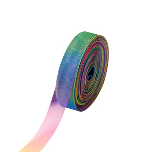 Organza-Geschenkband in Regenbogenfarben, schimmernd, durchscheinend, Chiffonband, pastellfarben, transparent, für Geschenkverpackungen, Bastelarbeiten, 1 cm von FSSTUD