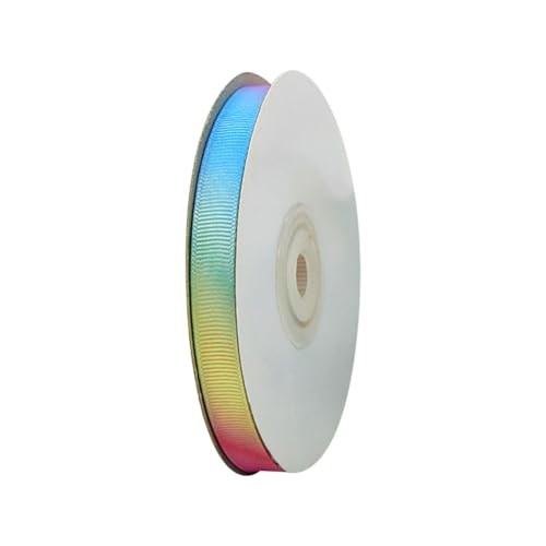 Ripsbänder in Regenbogenfarben, 22 m, 1 cm breit, Geschenkband, Bastelband, Kranz, lange Packung, Partydekor, doppelseitig, Dekobänder für Dekoration von FSSTUD