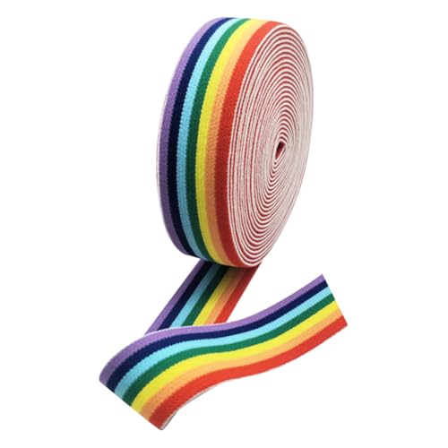 Ripsband, 45 m breit, Polyester, Regenbogenband, gestreift, doppelseitig, Stoffband, Geschenkverpackung, Streifenband, buntes Nähband für Bastelarbeiten, 45 m von FSSTUD