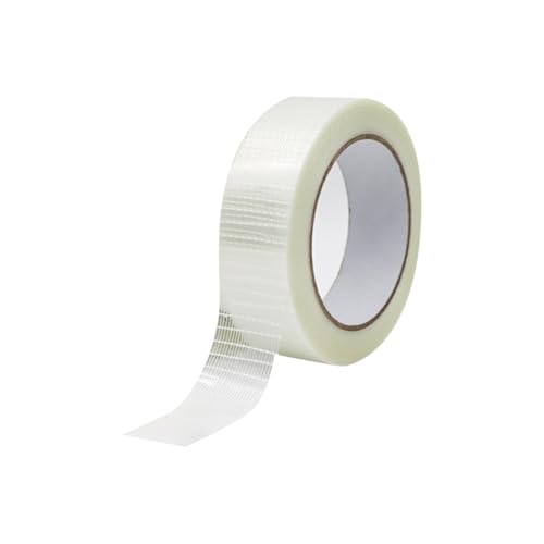 Starkes Kreuzgewebe, verstärktes Klebeband, Filament-Umreifungsband, strapazierfähiges Fiberglas-Klebeband, Cricketschläger-Reparaturband, starkes Versand, Verpackungsband, 4,8 m von FSSTUD