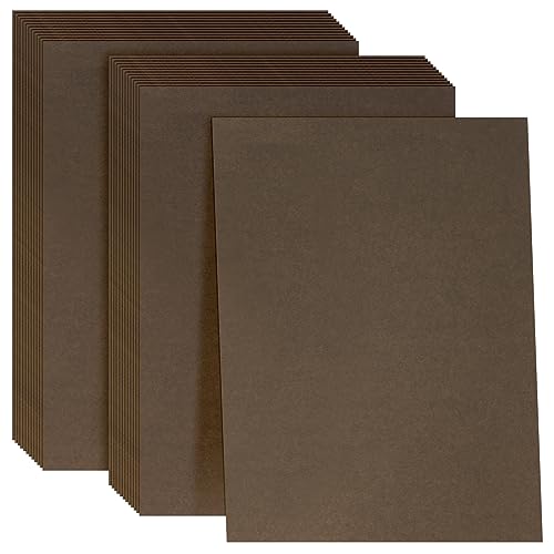 FSWCCK 100 Blatt dunkelbrauner Kraftkarton, Briefgröße, dicker Kartonpapiereinband für Bastelprojekte, Kartenherstellung und Einladungen, 21,6 x 27,9 cm von FSWCCK
