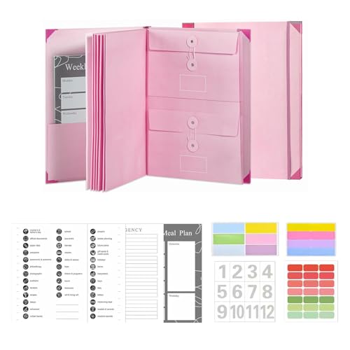 Folio-Datei-Organizer, Ordner für wichtige Dateien, Ordner „If I Die“, Dateiorganisation, Organizer für wichtige Dateien (Pink 1pc) von FTHKKYBHP