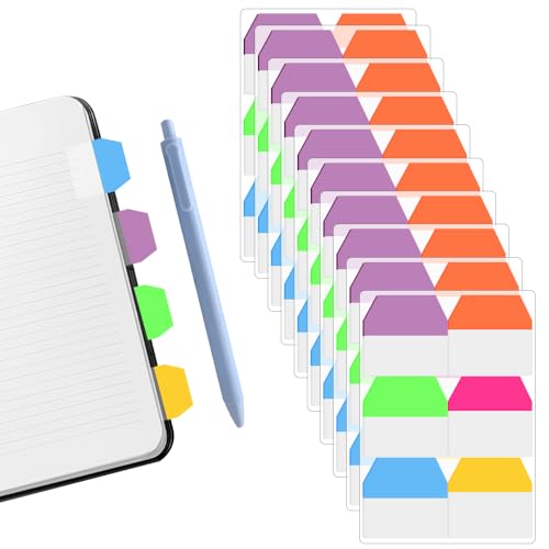 FTISSLY 1200 Stück Sticky Index tabs Haftmarker Selbstklebend Book tabs Transparent 28x29 mm Sticky Notes book mit Stift Page Markers Tabs Haftnotizen zum Markieren für Büro Dokumente Bücher Tagebuch von FTISSLY