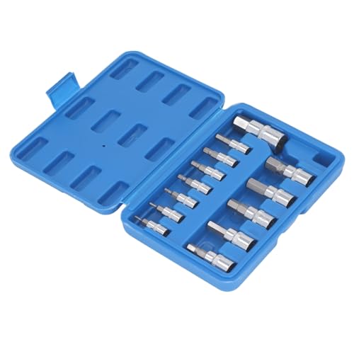 1/4 3/8 1/2 Zoll Antriebssocket Set, Hex -Bit -Socket -Set 1/4 3/8 1/2 Zoll Antriebssocket H2 Bis H14mm -Bit -Kit mit Speicherhülle für Manuelle Torsion, Schraubenschlüssel von FTVOGUE