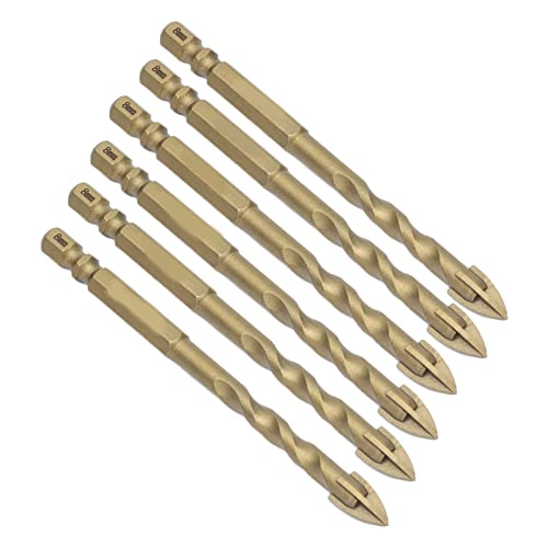 10 Pcs Cross Speerspitzen -Bohrer Bit -Carbid -Bits, Mauerwerk Bohrbit mit 1/4in -Sechskant Shank für Keramik -Marmorglas (8 mm Lochdurchmesser) von FTVOGUE