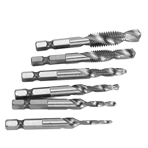 Bohrer Tippbit, 6pcs Spiralbit -Set -Kit Zum Bohren von Klopfen, Kombinationsbohrungen und Taps (Originalfarbe) von FTVOGUE