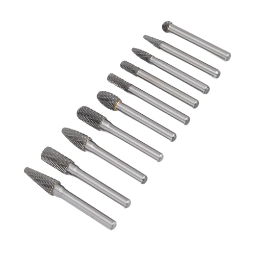 Dateien Bits, 10pcs Wolfram -Carbidfiles -Bits für Metallholzschleife - Premium -Material, Doppelschneidemittel, Professionell mit Kasten für, Schneiden von Burrs von FTVOGUE