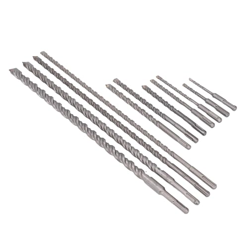 Elektrisches Hammerbohrer, 11pcs Zementiertes Carbid -Bohrer -Bit Set Hochgeschwindigkeits -Chip -Entfernung Elektrischer Hammerbohrer Bit mit Sechskantgrenze, Bohrer, Bohrer von FTVOGUE