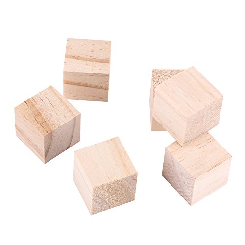 FTVOGUE 10 Stück 25 mm natürliche Massivholzwürfel Holz quadratische Blöcke für Puzzleherstellung Holzarbeiten Handwerk DIY Projekte von FTVOGUE