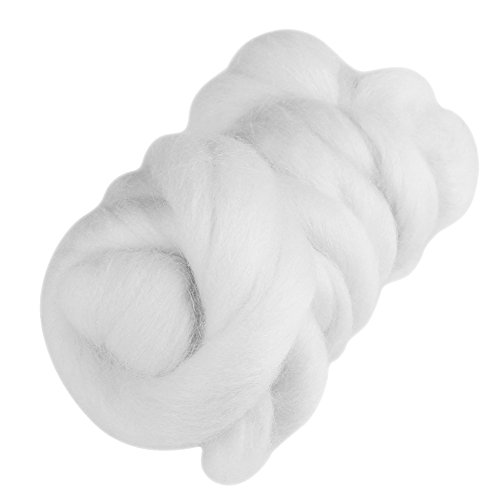 FTVOGUE Filz-Nadel, Wolle, Roving Spinning, Nähen, Schneiden, Wolle, für Nadelfilzen, DIY, Handwerk, 55 g (weiß) von FTVOGUE