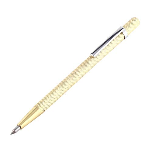 Pocket Carbide Tip Scriber Radierung Gravur Pen Engraver Carve Scribe Werkzeug für Glas Keramik Blech mit Clip und Magnet(Gold) von FTVOGUE