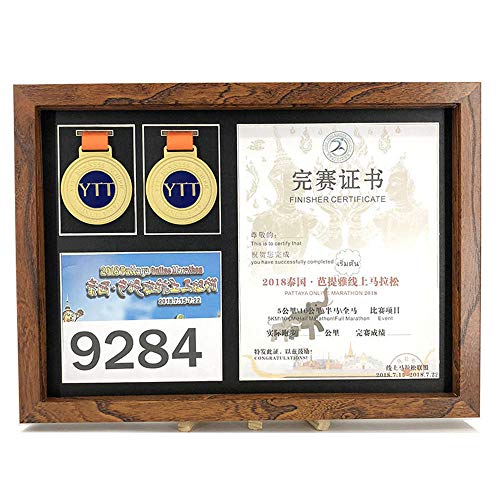 FTYYSWL A3 Größe Marathon Holz Medaille Display Rahmen Kreative Abzeichen Montage Bilderrahmen Medaille Aufbewahrungsbox Aufstellung Wand Foto Rahmen B von FTYYSWL