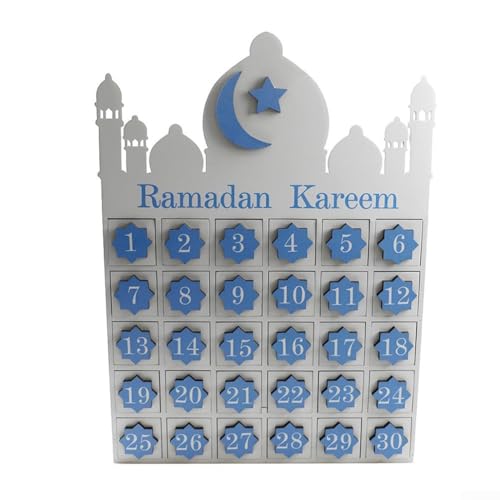 Ramadan Schrank Holz Adventskalender mit 30 Schubladen Desktop Dekoration (JM01512) von FUANA