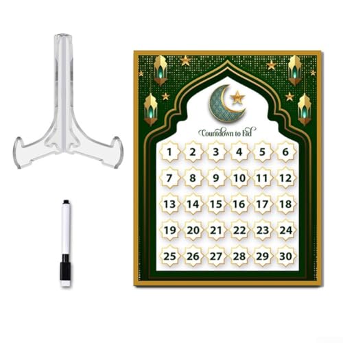 Traditioneller Ramadan-Kalender mit Mond und Stern, charmante Dekoration für Zuhause und Festivals (BT314) von FUANA