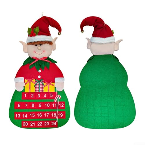 Wandbehang Weihnachtsmann Adventskalender Filz Weihnachtsbaum Deko für Zuhause und Party Gebrauch (B) von FUANA