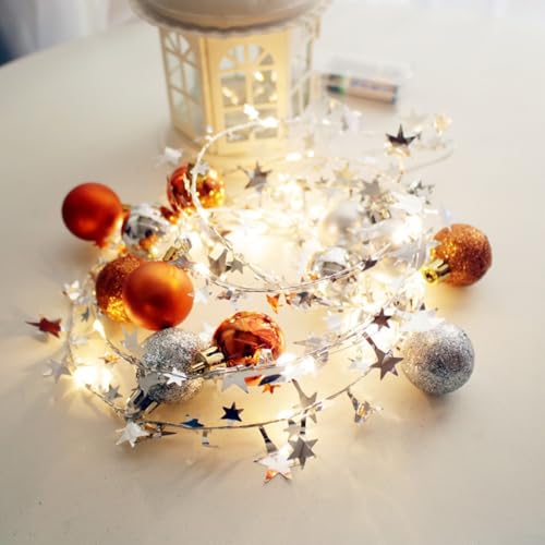 Elevate Your Decor batteriebetriebene 2 m lange Lichterkette mit warmweißen LEDs für Feiern (Bronze) von FUBESK