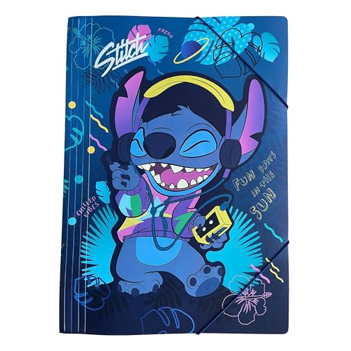 McNeil CoolPack Sammelmappe A3 mit Disney Stitch Design – Gummizugverschluss - Dokumentenmappe für DIN A3 - Zeichenmappe - 1 Stück von FÜNDIG