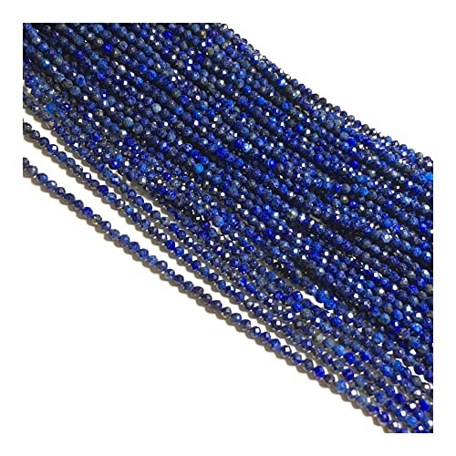 Heilkristall-Naturstein, facettierte runde Achate, kleine Perlen, lose Abstandsperlen for Schmuckherstellung, DIY-Halskette, Armband, Zubehör, 2–3 mm PINGJIUYIN(Lapis Lazuli,2mm) von FUFIZU
