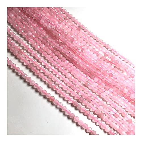 Heilkristall-Naturstein, facettierte runde Achate, kleine Perlen, lose Abstandsperlen for Schmuckherstellung, DIY-Halskette, Armband, Zubehör, 2–3 mm PINGJIUYIN(Rose,3mm) von FUFIZU