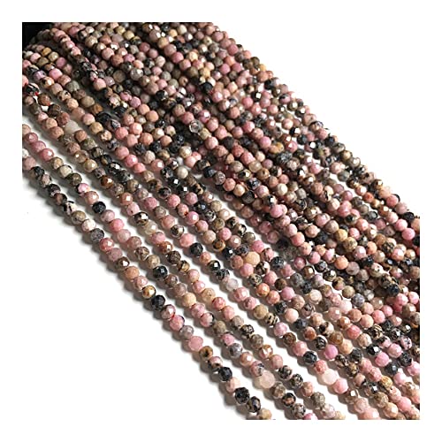 Heilkristall-Naturstein, facettierte runde Achate, kleine Perlen, lose Abstandsperlen for Schmuckherstellung, DIY-Halskette, Armband, Zubehör, 2–3 mm PINGJIUYIN(Tourmaline,2mm) von FUFIZU