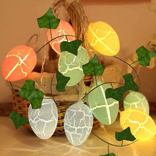 FUFRE Ostereier Lichterkette Ostern, LED Ostereier zum Aufhängen IP44 wasserdicht, 2025 Neu Ostereier Outdoor, 3m/1.5m Ostereier Deko Lichterkette, Osterdeko für Draußen, für Osterdeko Outdoor (3m) von FUFRE