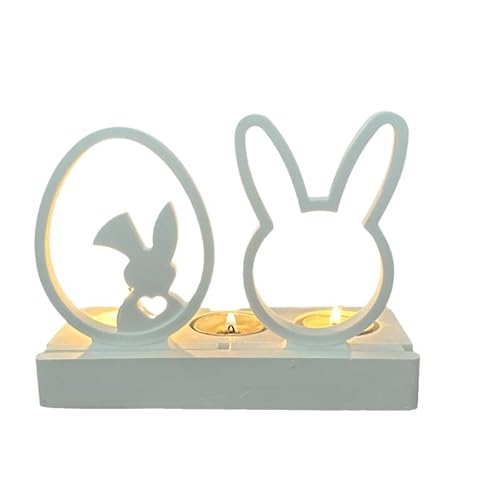 FUFRE Silikonformen Gießformen, Silikonform Ostern Kerzenhalter, 3D Ostern Hase Backform, Gips Silikonform Kerzenhalter, Hase Silikon DIY Giessform Für Kerzen Handwerk Oster-DIY-Geschenke (D) von FUFRE