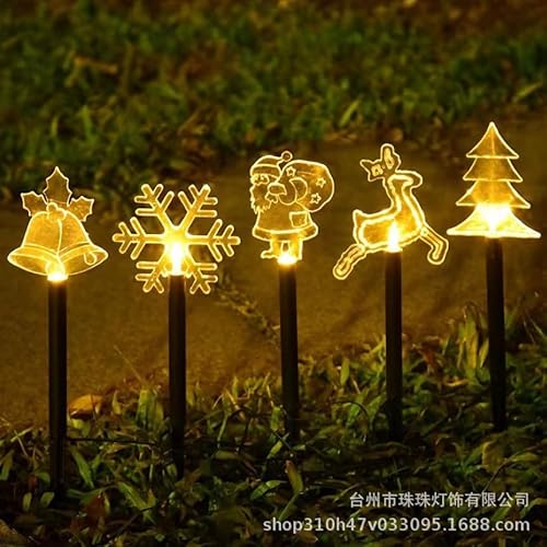 FUFRE Weihnachtsdeko Aussen, 5 In 1 Sterne Weihnachtsbeleuchtung Außen Solar Wetterfest, Solar Lichterkette Sterne LED Garten Balkon Weihnachts Deko, Für Garten Patio Party (5pcs Set) von FUFRE