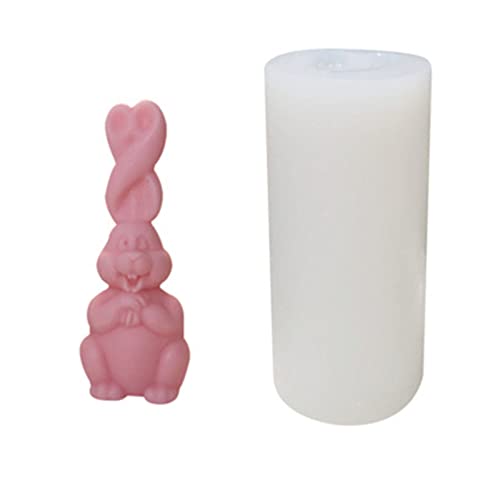 Ostern Kaninchen Silikonform 3D Kerzenformen Osterhase Silikon Form Lange Ohren Hase Kaninchen Für DIY Seife, Kerzen, Schokoladenkuchen, Haus Dekoration (B) von FUFRE