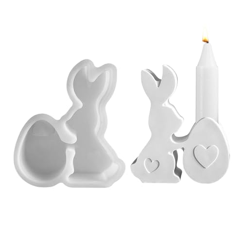 Silikonformen Gießformen Ostern, Silikonform Ostern Hase Kerzenhalter, Gießformen Silikon Osternhase, Silikon Gießform Ostern Kerzenhalter, Giessformen Silikon Ostern für Osterdeko Handwerk (A) von FUFRE