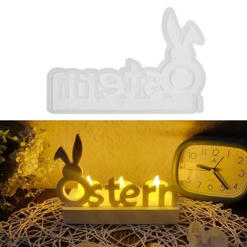 FUFRE Silikonform Ostern Hase Kerzenhalter Einschieber 2, Silikon Gießform Gießformen Silikon Ostern für DIY Osterdeko von FUFRE