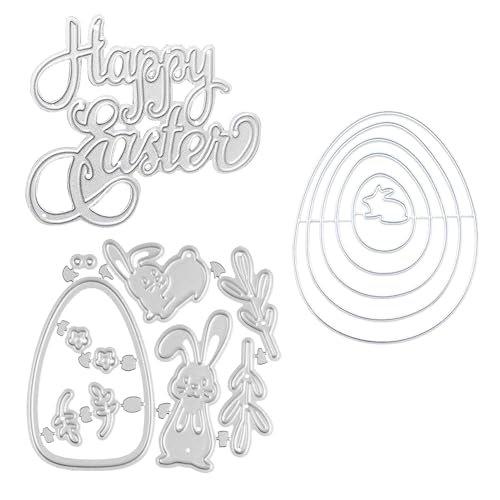 Stanzschablone Ostern, Osterhase Osterei Prägeschablone Stanzbögen Stanze Stanzformen Stanzschablone Ostern für Basteln Scrapbooking Fotopapier Grußkarten Karten DIY Ostern Geschenk Deko Kinder (B) von FUFRE