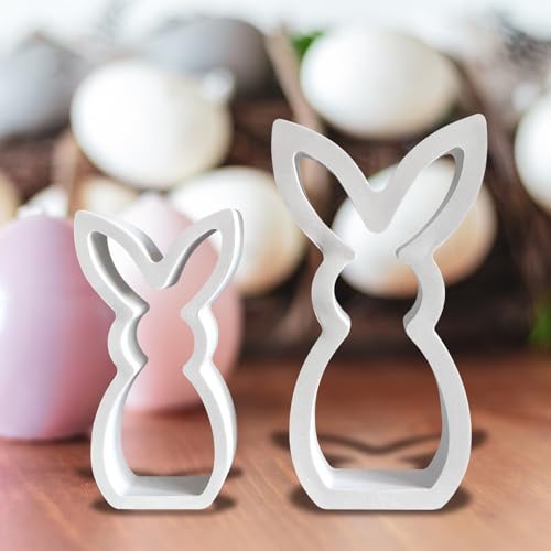 silikonformen gießformen ostern, 2 Stück Silikonform Ostern Hase, silikonformen gießformen frühling, Gießformen Silikon Ostern, Silikonformen Osterhase zum Gießen für DIY Osterhase Deko (B) von FUFRE