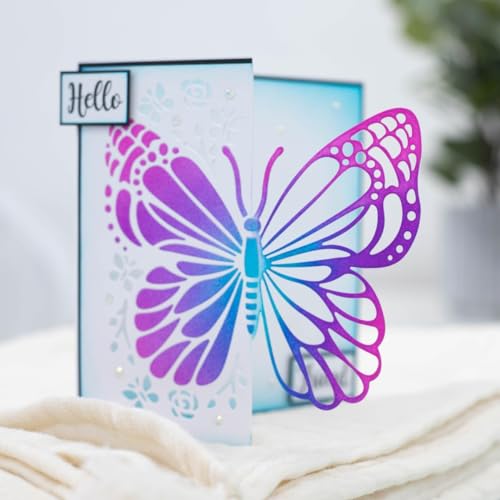 FUGUT 2 Stück/Packung große Blumenblätter Schmetterling Prägeschablonen Hintergrund Stanzformen Kartenherstellung Scrapbooking Geburtstag Thanksgiving Weihnachten Valentinstag Stanzschablone von FUGUT