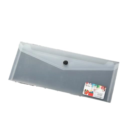 A4-Aktenordner 25,5 * 13 cm Briefpapier-Umschlag-Aufbewahrungstasche Kunststoff-Dokumententasche mit Druckknopf Transparente gefrostete Dateiordner Bürobedarf Ordner-Organizer(Weiß) von FUHAI-666