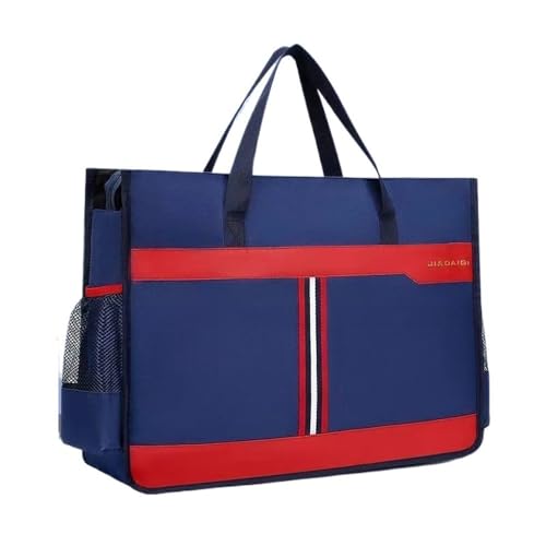 A4-Aktenordner Einfache Mode A3 Tasche Große Datei Mäppchen A3 Ordner Dokument Organizer Tragbare Lagerung Taschen for Frauen Ordner-Organizer(Blue) von FUHAI-666