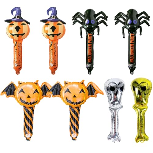 FUIPVGI 8 Stück Halloween Aufblasbare Handstäbe Set Aufblasbarer Stock Halloween-Kostüm-Requisiten Handheld Aufblasbar Stöcke für Halloween Halloween Aufblasbares Spielzeug (8 Stück) von FUIPVGI