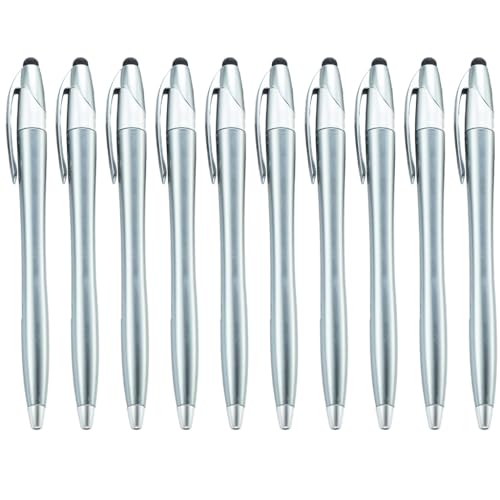 FUKAJOMFEN 10 Stück 2-in-1 einziehbarer Kugelschreiber, multifunktionaler Kugelschreiber, schnell trocknend, reibungsloses Schreiben von FUKAJOMFEN